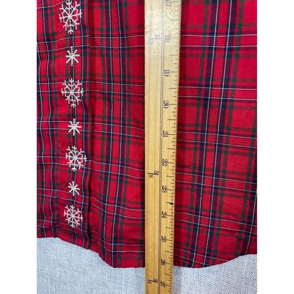 Karen Scott Sport Women Red Plaid Snowflake Embroidered Button Down Shirt Size S - Picture 10 of 11